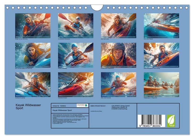 Produktbild: Kayak Wildwasser Sport (Wandkalender 2026 DIN A4 quer), CALVENDO Monatskalender