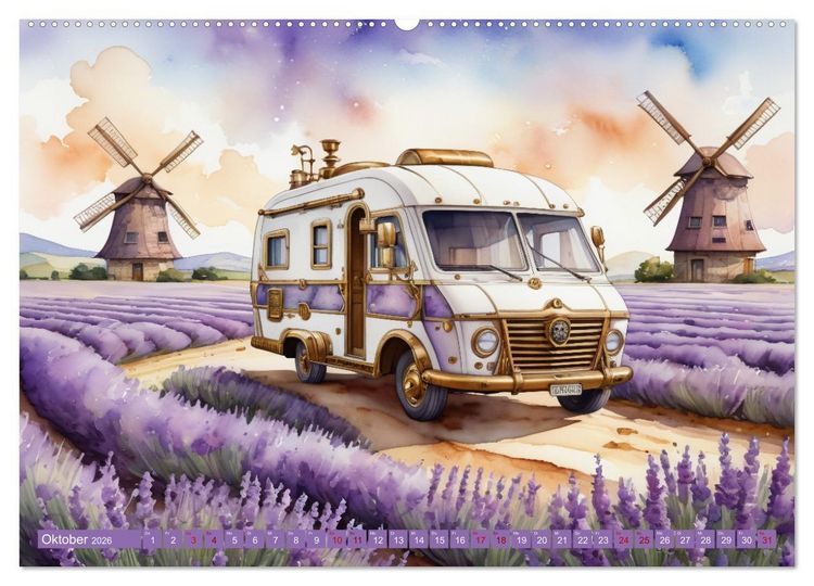 Produktbild: Steampunk Wohnmobile (Wandkalender 2026 DIN A2 quer), CALVENDO Monatskalender
