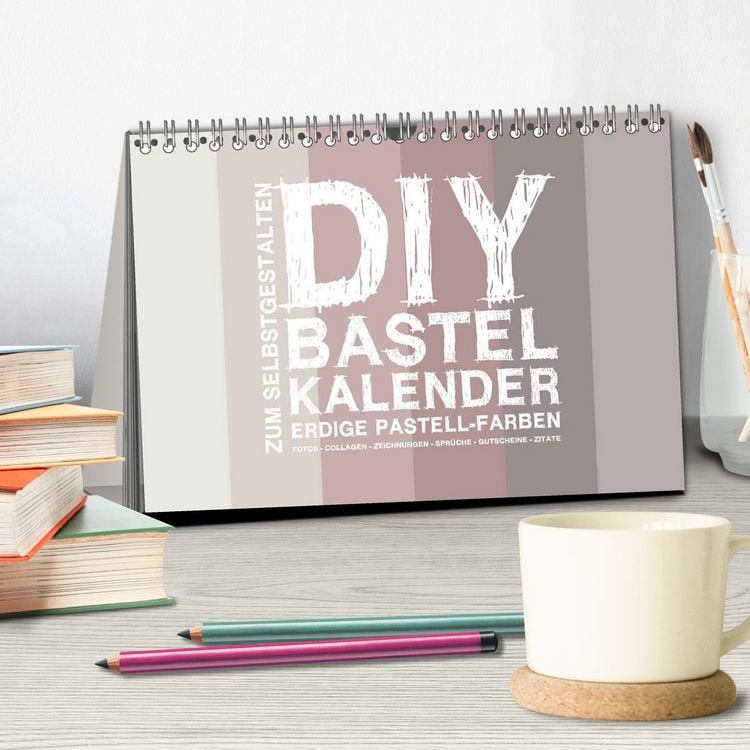 Produktbild: DIY Bastel-Kalender -Erdige Pastell Farben- Zum Selbstgestalten (Tischkalender 2026 DIN A5 quer), CALVENDO Monatskalender