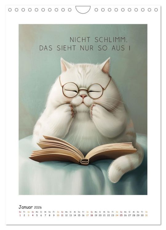 Produktbild: Katzenweisheiten (Wandkalender 2026 DIN A4 hoch), CALVENDO Monatskalender