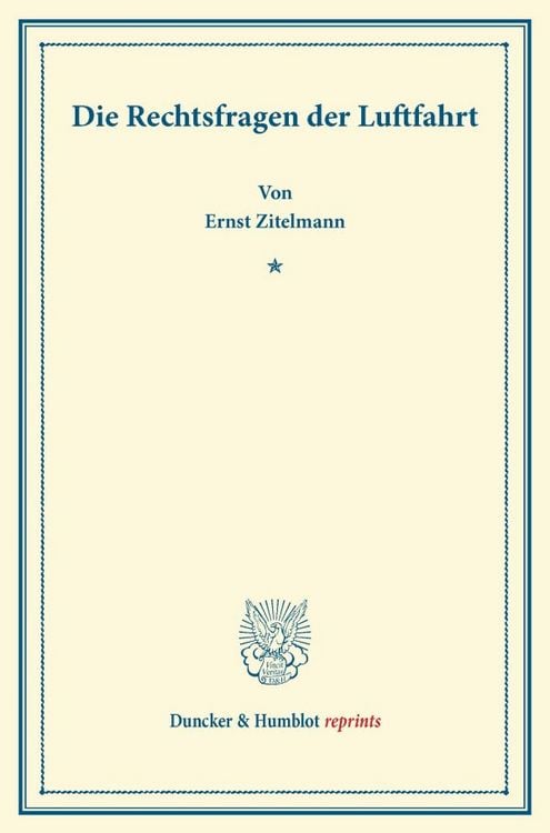 Produktbild: Die Rechtsfragen der Luftfahrt.