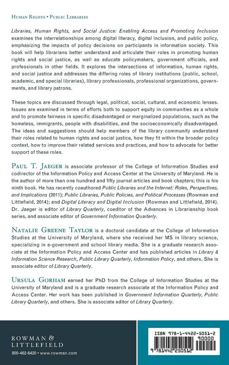 Produktbild: Libraries, Human Rights, and Social Justice