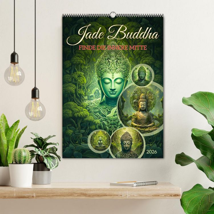 Produktbild: Jade Buddha - Finde die innere Mitte (Wandkalender 2026 DIN A2 hoch), CALVENDO Monatskalender