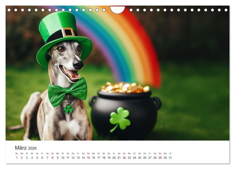 Produktbild: Funny Greyhounds - Windhunde mal anders (Wandkalender 2026 DIN A4 quer), CALVENDO Monatskalender