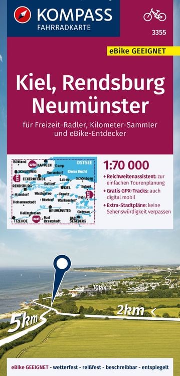 Bild vom Artikel KOMPASS Fahrradkarte 3355 Kiel, Rendsburg, Neumünster 1:70.000 vom Autor 