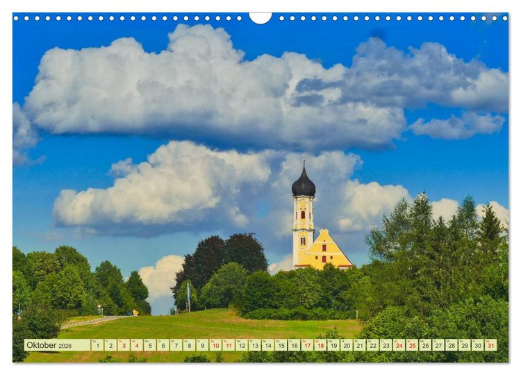 Produktbild: Die Stauden, Kirchen und Kapellen im Naturpark Augsburg westliche W&auml;lder (Wandkalender 2026 DIN A3 quer), CALVENDO Monatskalender