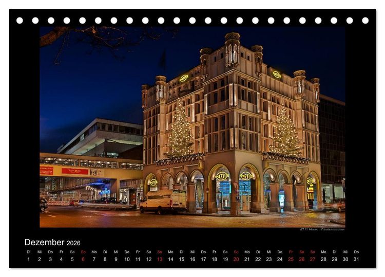 Produktbild: K&ouml;ln &ndash; Nachts 2026 (Tischkalender 2026 DIN A5 quer), CALVENDO Monatskalender