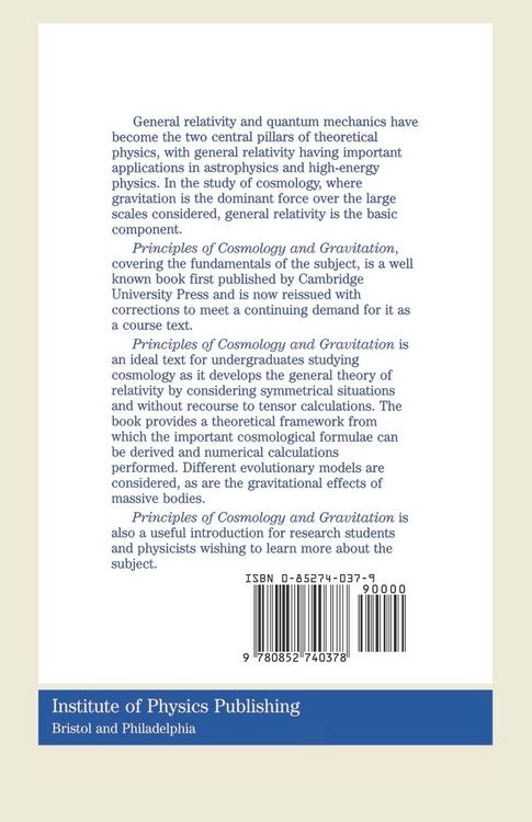Produktbild: Principles of Cosmology and Gravitation