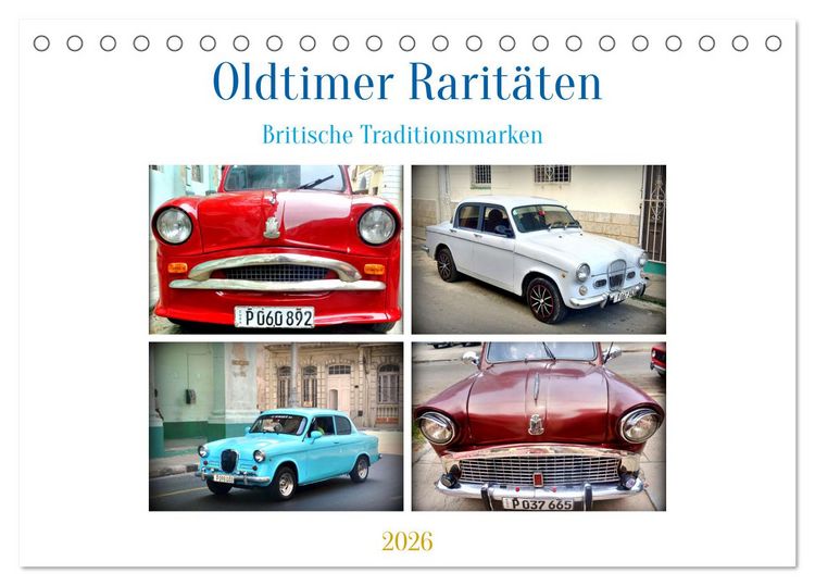 Produktbild: Oldtimer Rarit&auml;ten - Britische Traditionsmarken (Tischkalender 2026 DIN A5 quer), CALVENDO Monatskalender