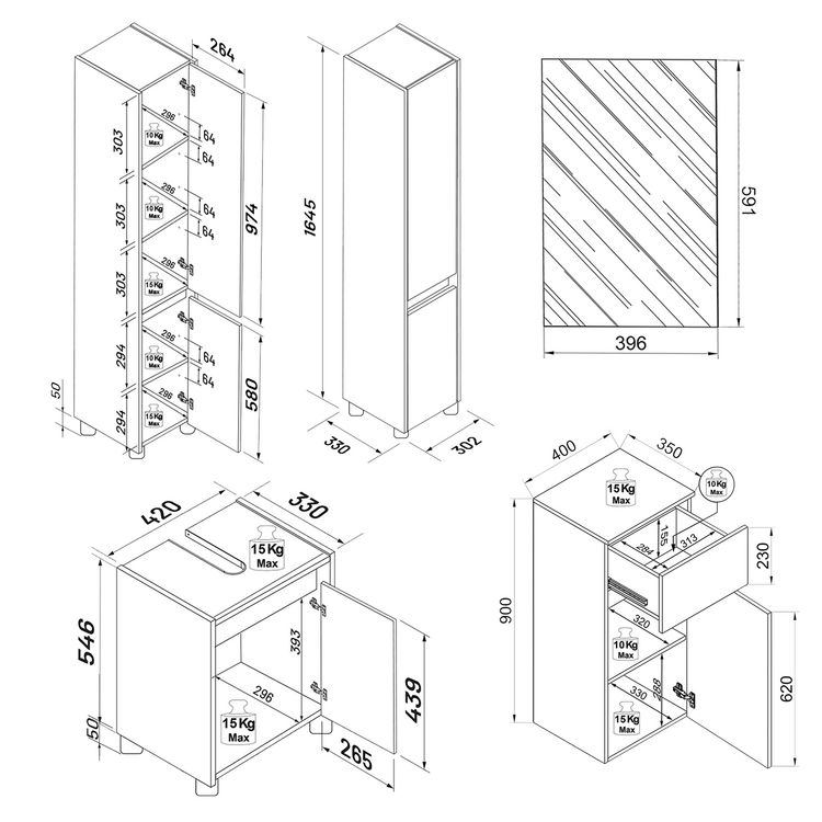 Produktbild: 4-tlg. Badm&ouml;bel Set Komplett Badschrank Cosila M
