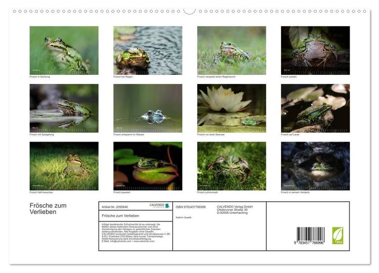 Produktbild: Fr&ouml;sche zum Verlieben (hochwertiger Premium Wandkalender 2026 DIN A2 quer), Kunstdruck in Hochglanz