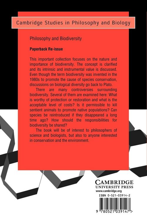 Produktbild: Philosophy and Biodiversity