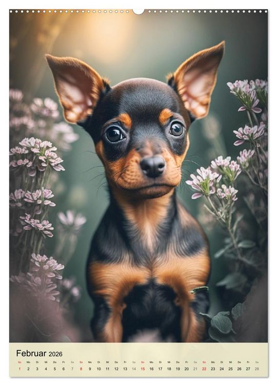 Produktbild: Kleine Hunde. S&uuml;&szlig; und niedlich. Die beliebtesten Hunderassen (Wandkalender 2026 DIN A2 hoch), CALVENDO Monatskalender