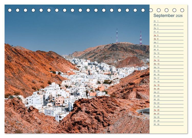 Produktbild: Oman - Unvergessliche Momente (Tischkalender 2026 DIN A5 quer), CALVENDO Monatskalender