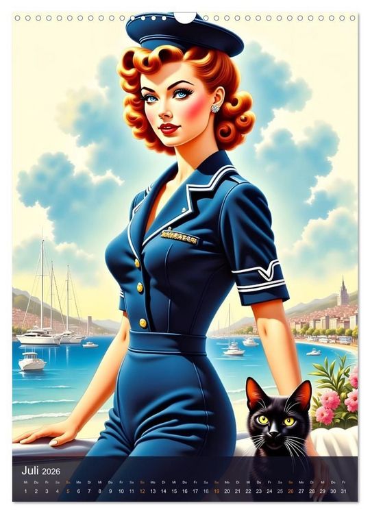 Produktbild: Fr&auml;ulein Fantasie und die schwarze Katze (Wandkalender 2026 DIN A3 hoch), CALVENDO Monatskalender