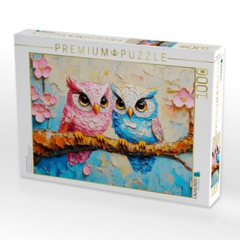 Produktbild: CALVENDO Puzzle Zaubehaftes Eulenpaar | 1000 Teile Lege-Gr&ouml;&szlig;e 64x48cm Foto-Puzzle f&uuml;r gl&uuml;ckliche Stunden