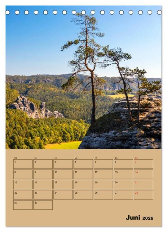 Produktbild: Zauberhafte S&auml;chsische Schweiz (Tischkalender 2026 DIN A5 hoch), CALVENDO Monatskalender