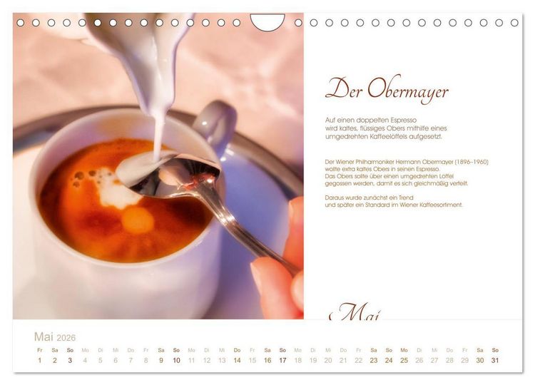 Produktbild: Wiener Kaffeerezepte (Wandkalender 2026 DIN A4 quer), CALVENDO Monatskalender