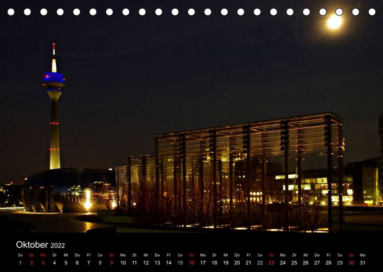 Produktbild: Abends in D&uuml;sseldorf (Tischkalender 2022 DIN A5 quer)