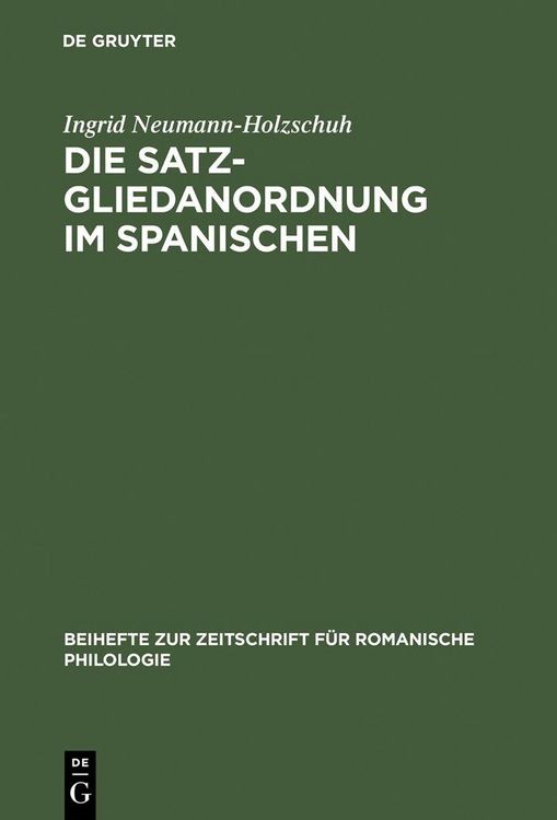 Produktbild: Die Satzgliedanordnung im Spanischen