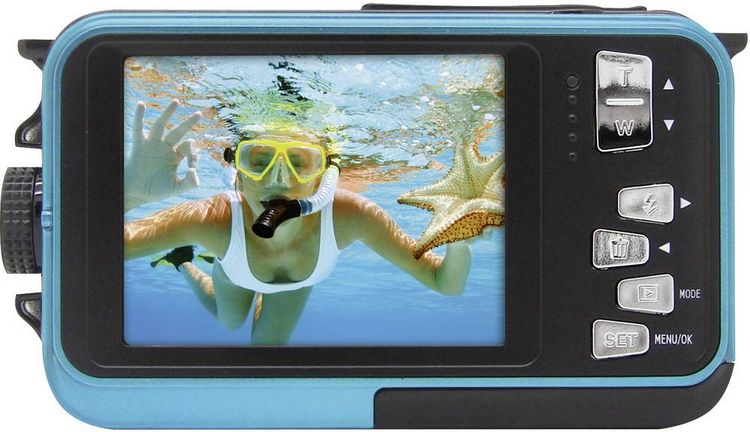 Produktbild: GoXtreme Reef Blue Digitalkamera 24 Megapixel  Blau  Full HD Video, Wasserdicht bis 3 m, Unterwasserkamera, Sto&szlig;fest, mit eingebautem Blitz