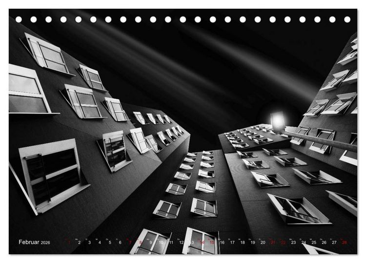 Produktbild: Monochrome Architektur (Tischkalender 2026 DIN A5 quer), CALVENDO Monatskalender