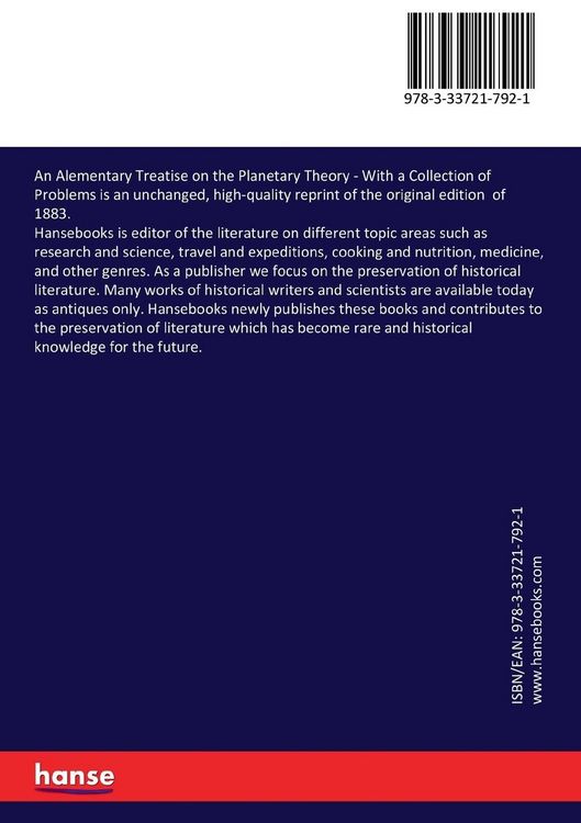 Produktbild: An Alementary Treatise on the Planetary Theory