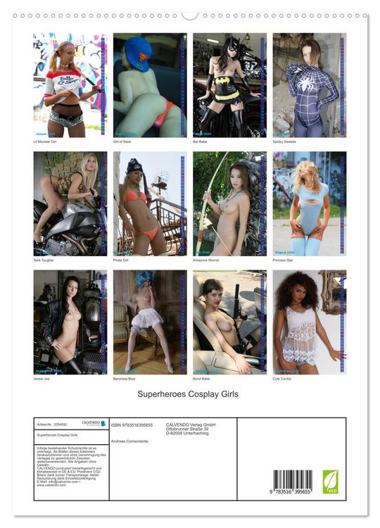 Produktbild: Superheroes Cosplay Girls (hochwertiger Premium Wandkalender 2026 DIN A2 hoch), Kunstdruck in Hochglanz