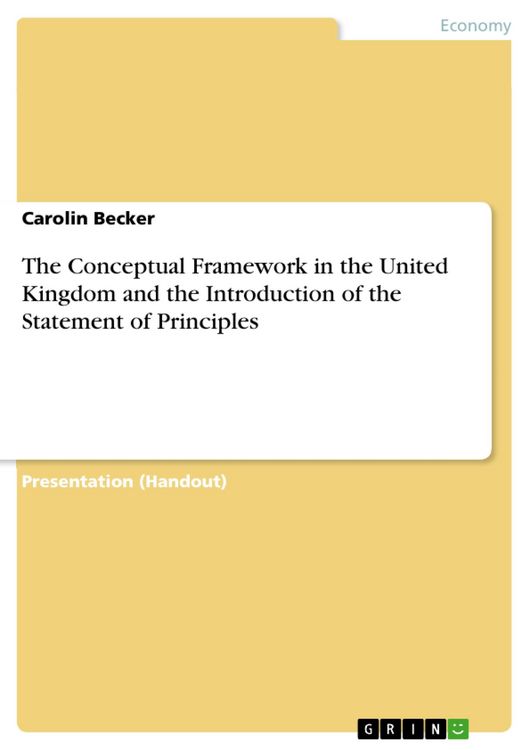 Produktbild: The Conceptual Framework in the United Kingdom and the Introduction of the Statement of Principles