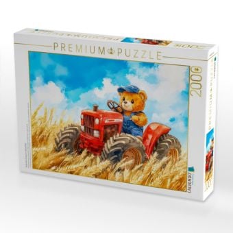 Produktbild: CALVENDO Puzzle Teddy f&auml;hrt Traktor im Weizenfeld | 2000 Teile Lege-Gr&ouml;&szlig;e 90x67cm Foto-Puzzle f&uuml;r gl&uuml;ckliche Stunden