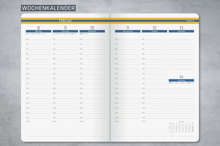 Produktbild: SIGEL L2706 Wochenkalender Linescape 2027, ca. A5, , blau, gelb