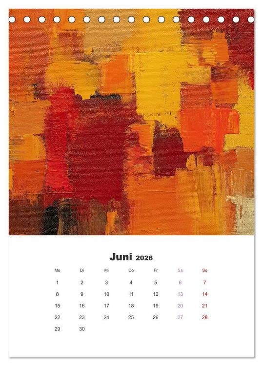 Produktbild: Abstrakte KI-Kunstwerke - Farbenfrohe Kunstmomente f&uuml;r das ganze Jahr (Tischkalender 2026 DIN A5 hoch), CALVENDO Monatskalender