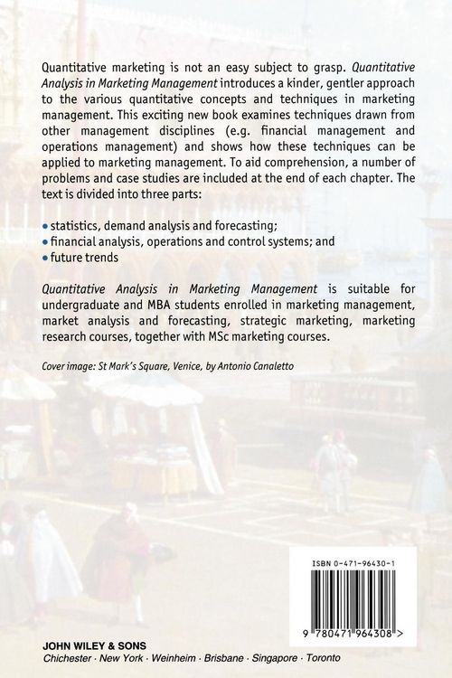 Produktbild: Quantitative Analysis in Marketing Management