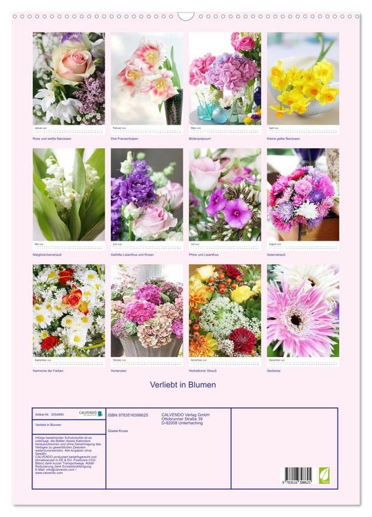 Produktbild: Verliebt in Blumen (Wandkalender 2026 DIN A2 hoch), CALVENDO Monatskalender