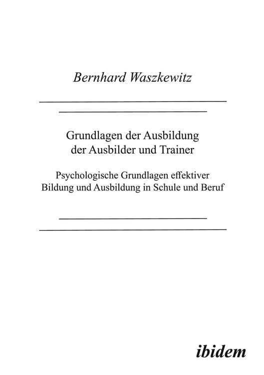 Produktbild: Grundlagen der Ausbildung der Ausbilder und Trainer