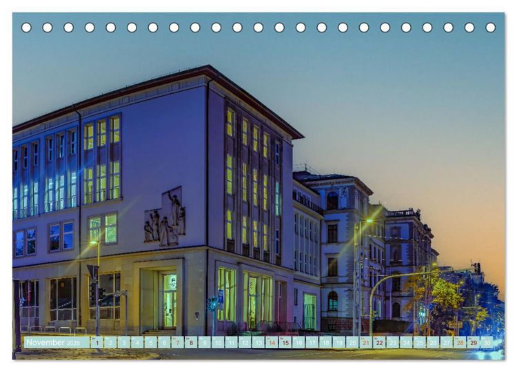 Produktbild: Chemnitz zur blauen Stunde (Tischkalender 2026 DIN A5 quer), CALVENDO Monatskalender