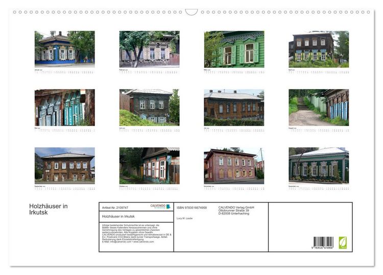 Produktbild: Holzh&auml;user in Irkutsk (Wandkalender 2026 DIN A2 quer), CALVENDO Monatskalender