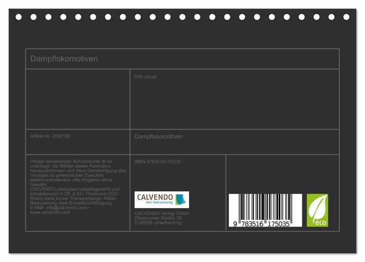 Produktbild: Dampflokomotiven (Tischkalender 2026 DIN A5 quer), CALVENDO Monatskalender