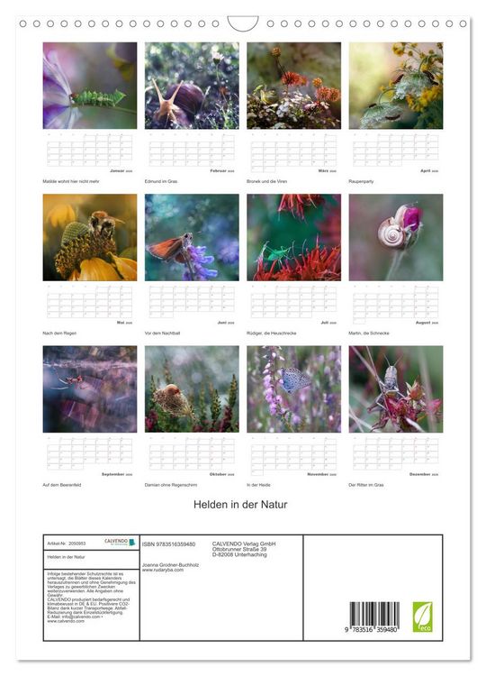 Produktbild: Helden in der Natur (Wandkalender 2026 DIN A3 hoch), CALVENDO Monatskalender