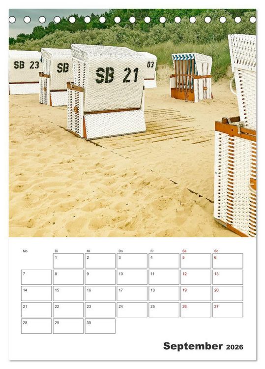 Produktbild: Usedom - Terminplaner (Tischkalender 2026 DIN A5 hoch), CALVENDO Monatskalender