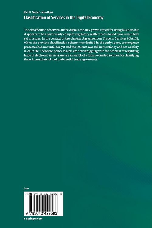 Produktbild: Classification of Services in the Digital Economy