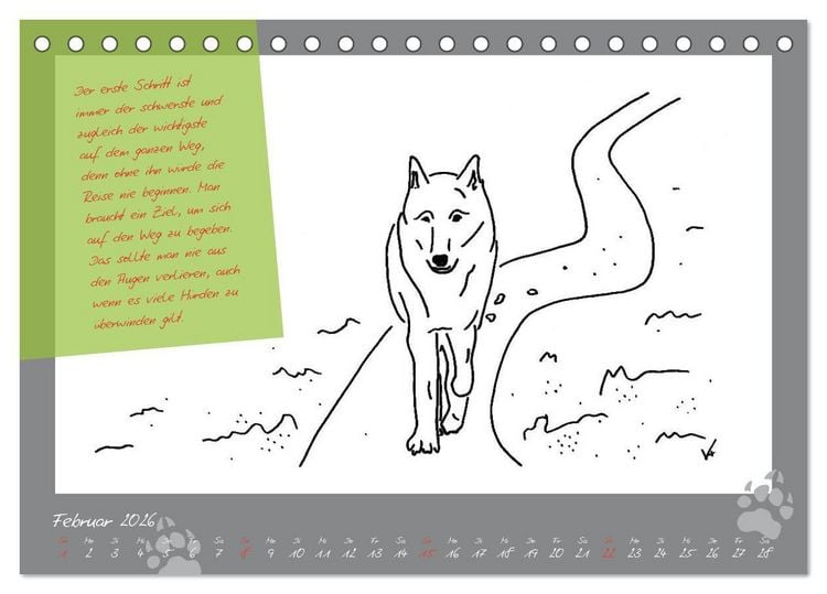 Produktbild: Der kleine GROSSE Wolf - Kalender (Tischkalender 2026 DIN A5 quer), CALVENDO Monatskalender