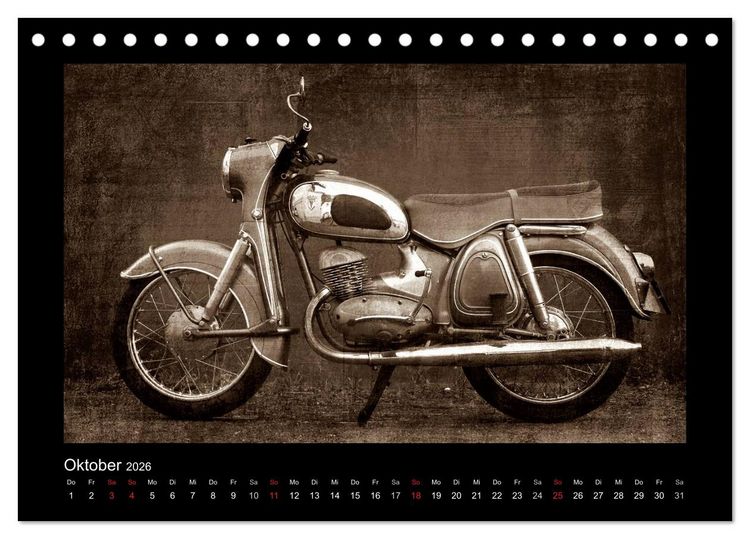 Produktbild: Motorrad Oldtimer (Tischkalender 2026 DIN A5 quer), CALVENDO Monatskalender