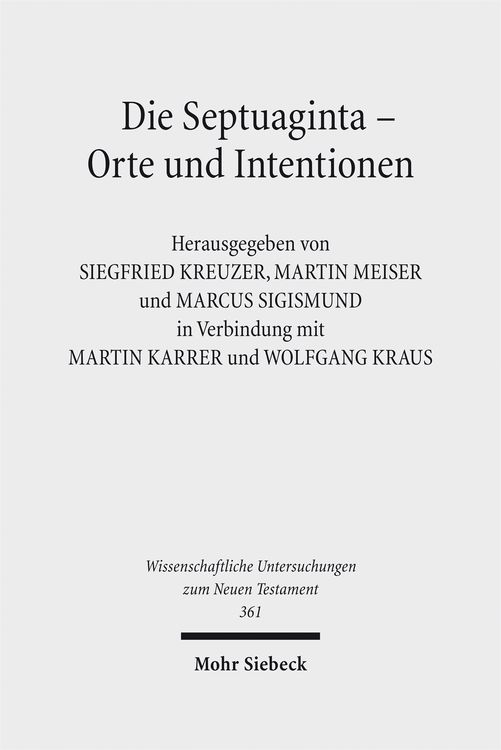 Produktbild: Die Septuaginta - Orte und Intentionen