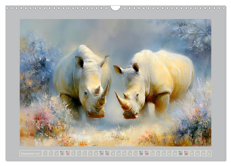 Produktbild: Nash&ouml;rner. M&auml;chtige Rhinos in der Grassavanne (Wandkalender 2027 DIN A3 quer), CALVENDO Monatskalender
