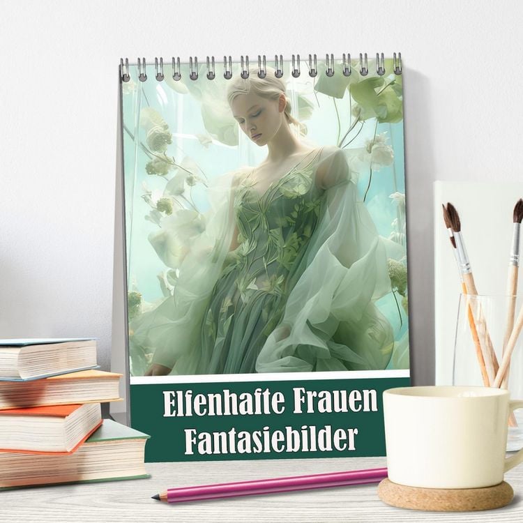 Produktbild: Elfenhafte Frauen Fantasiebilder (Tischkalender 2026 DIN A5 hoch), CALVENDO Monatskalender