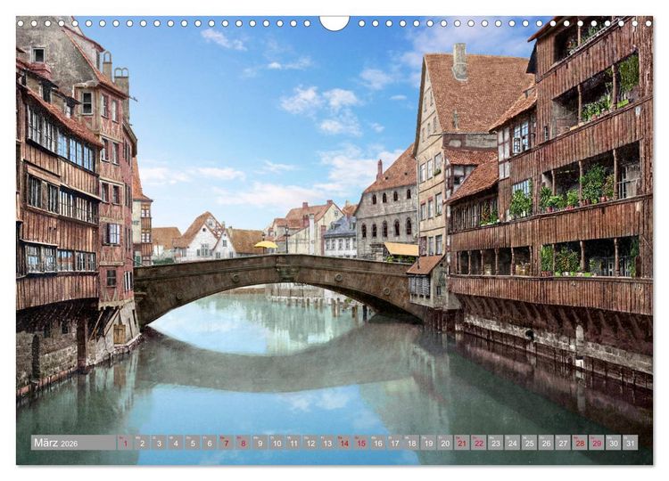 Produktbild: N&uuml;rnberg zur Kaiserzeit in Farbe - Fotos neu restauriert und koloriert (Wandkalender 2026 DIN A3 quer), CALVENDO Monatskalender