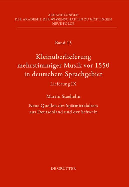 Produktbild: Klein&uuml;berlieferung mehrstimmiger Musik vor 1550 in deutschem Sprachgebiet, Lieferung IX