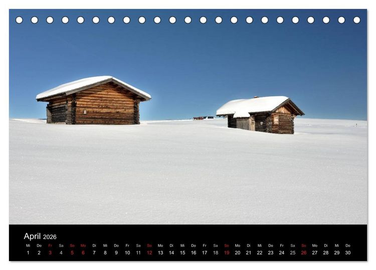 Produktbild: Die Seiser Alm im Winter (Tischkalender 2026 DIN A5 quer), CALVENDO Monatskalender