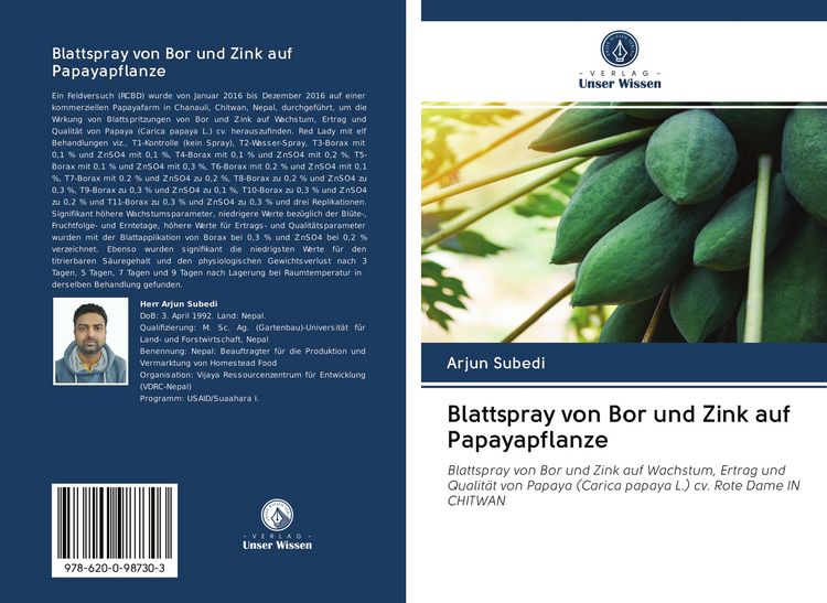 Produktbild: Blattspray von Bor und Zink auf Papayapflanze